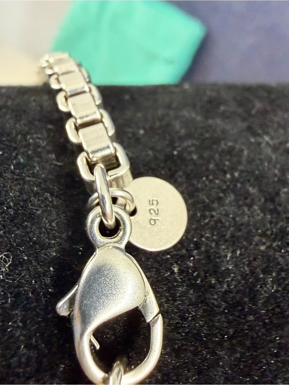 TIFFANY & CO. Sterling Silver Venetian Box Chain Bracelet 16.3g; 7.25” w/ COA